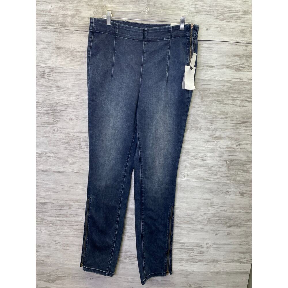BDG Jeans Womens 32 High Rise Skinny Dark Blue Denim Side Zip Urban Outfitters
